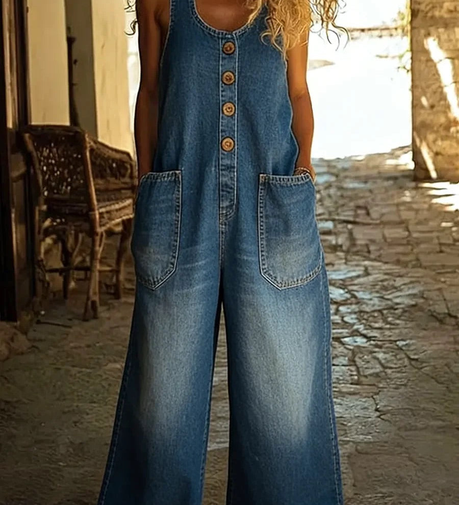 Kinga - Kombinezon z Prania Denimu Vintage