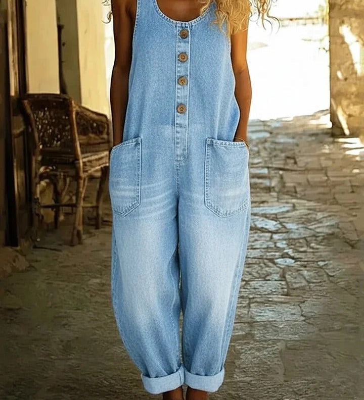 Kinga - Kombinezon z Prania Denimu Vintage