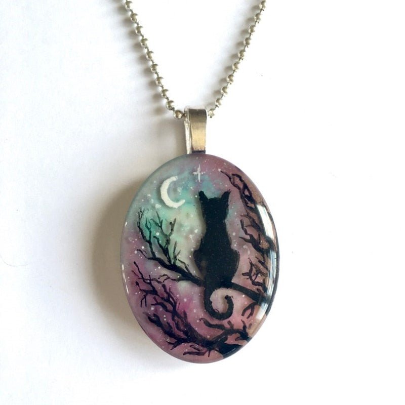 Collar with Enchanting Cat "The Starry Night"